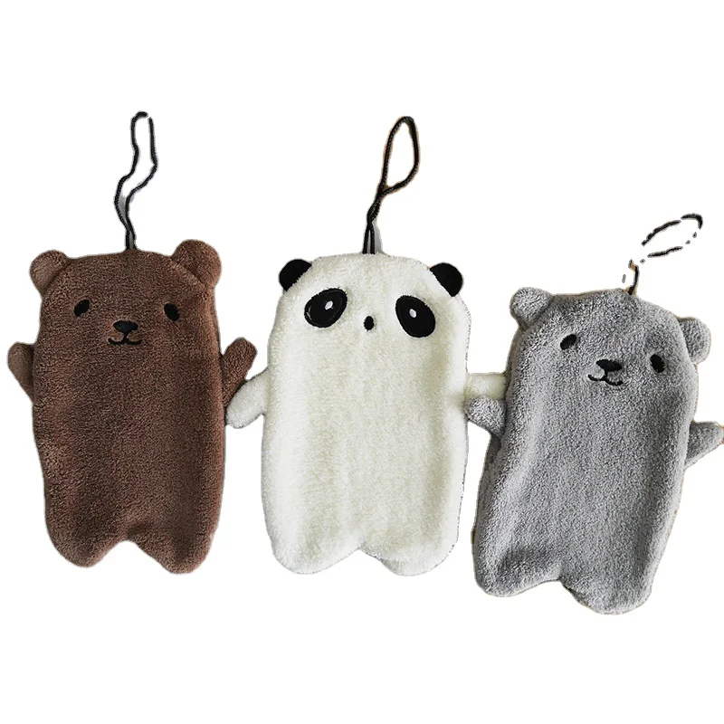 Cartoon Cute Panda Bear Coral Fleece Kitchen Hand dry Towel