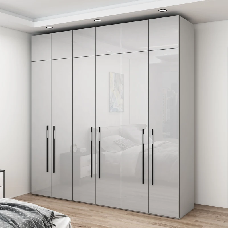 Bedroom Furniture Wooden Wardrobe Closet Cabinet UV High Gloss Glossy Surface cloakroom Free Combination Closets