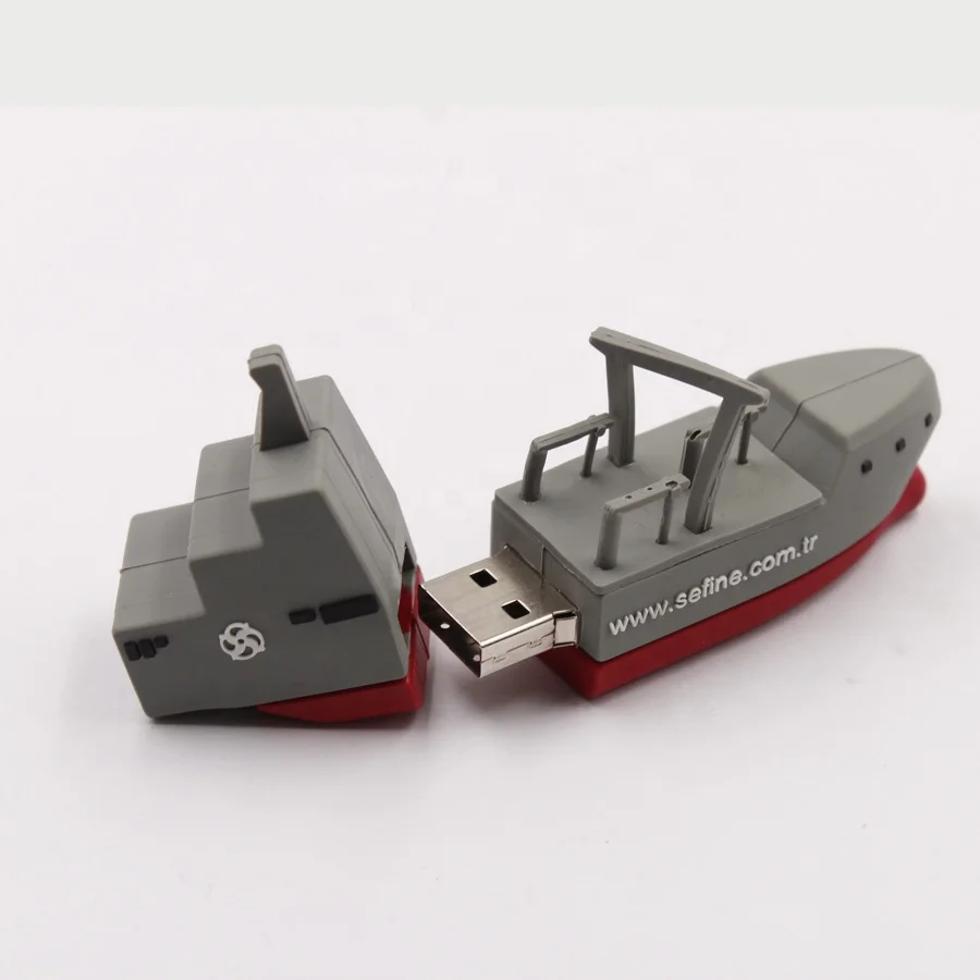 3D лодка сосуд яхта Форма Мягкая Резина ПВХ USB флэш-клипер Драйвер диск