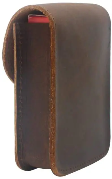 Boshiho Genuine Leather Playing Card Case Holder For Cowhide Leather Cards Holder