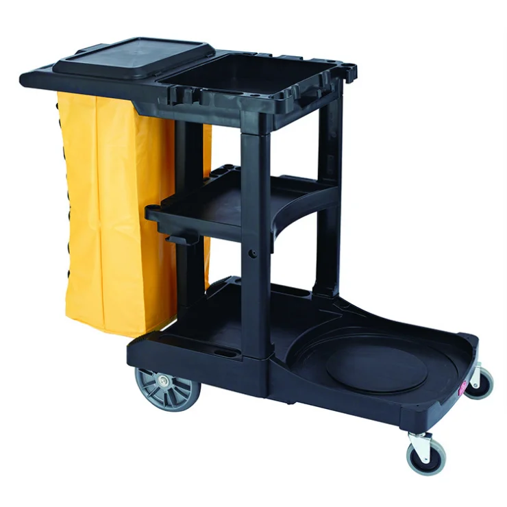 New Design Hotel Cleaning Trolley Janitorial Supplies Plastic Housekeeping Cart With Wheels