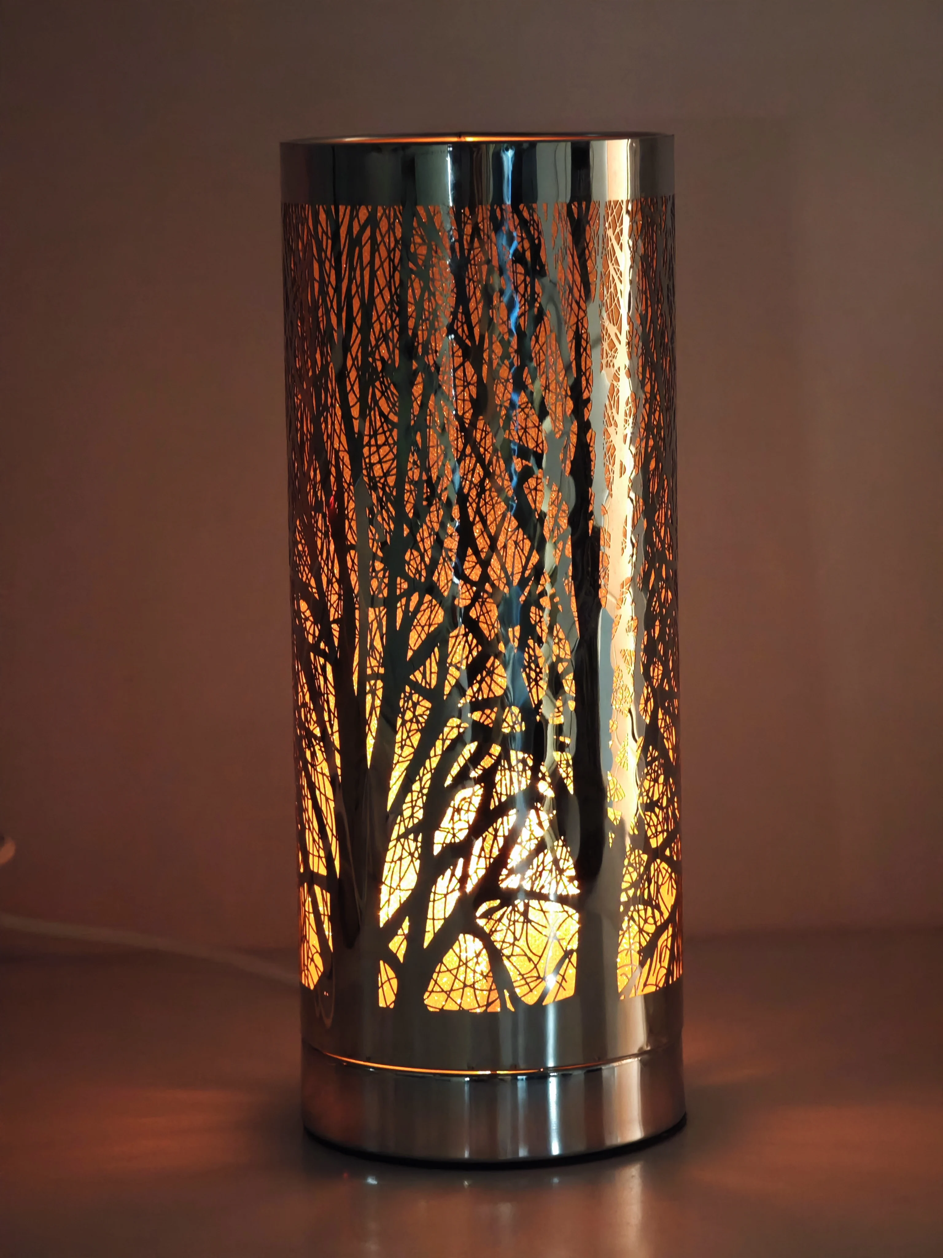 Wholesale metal round tree design wax melt burner led light candle scent electric wax warmer for wax melts