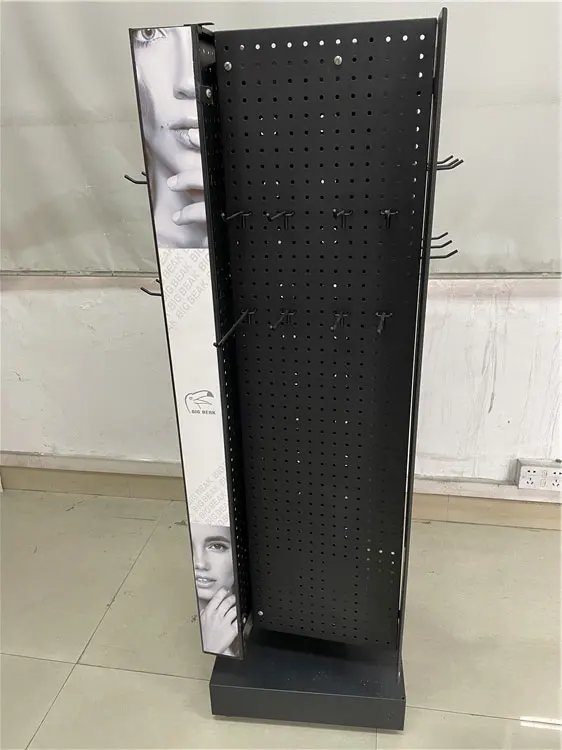 Four-Sided Metal Rotating Display Stands With Hooks Shop Clothing Accessories Four Sided Rotating Pegboard Display Rack
