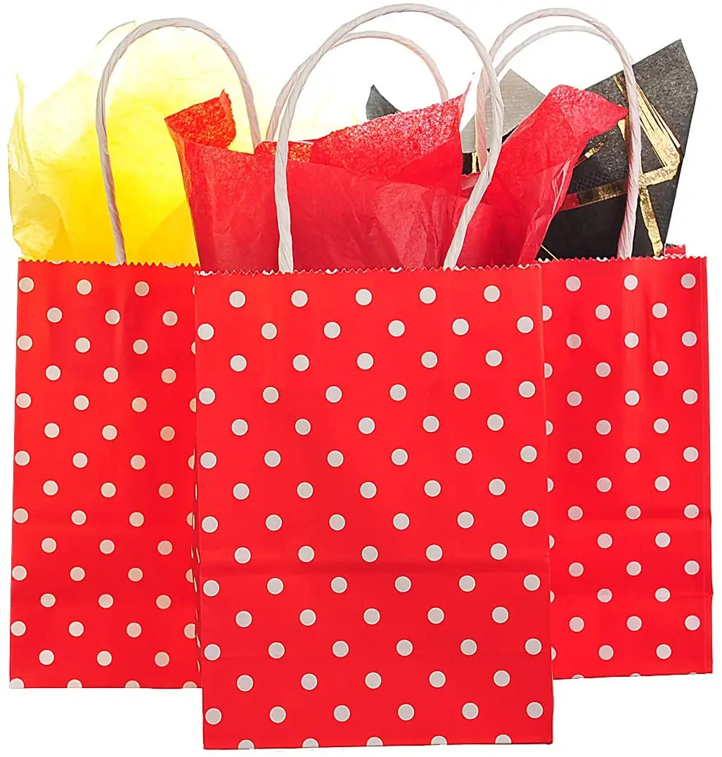 Wholesale Cheap Custom Logo Printing Pattern Color Luxury Wedding Birthday Party Gift Packaging Small Paper Bag with Handle