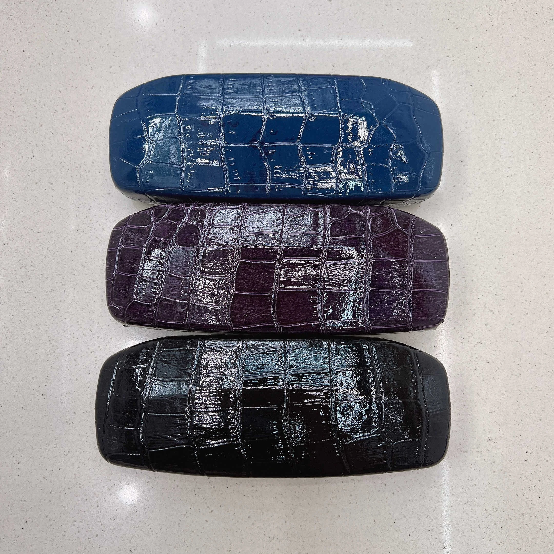 Crocodile fabric trapezoidal fashion eyewear box optical glasses cases