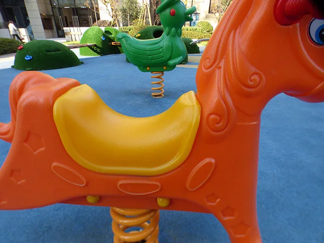 Outdoor Playground HDPE Animal Rocking Spring Rocking Horse Kids Spring Rider Toys Plastic Horse for Sale