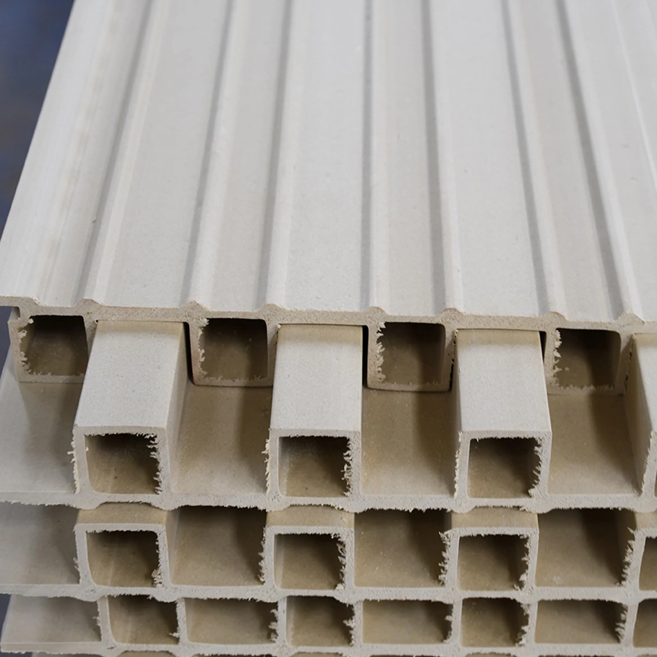 Factory Indoor Decor Wood Plastic Composite PVC Coating Cladding Fluted Wall Board WPC Interior Wall Panel