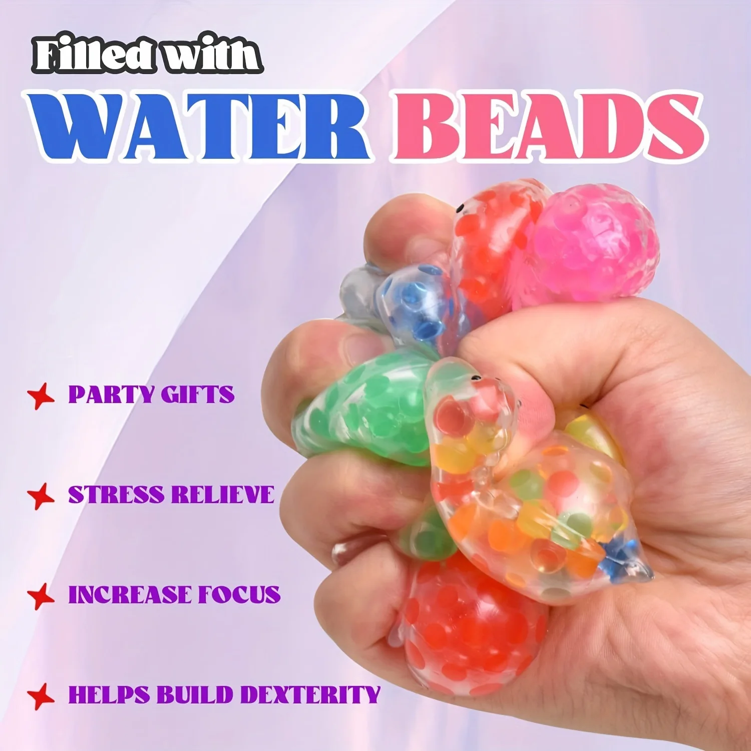 Syh486 Fun TPR Squeeze Animal Dinosaur Beads Ball Fidget Sensory Vent Toy For Kids Sensory Stress Balls