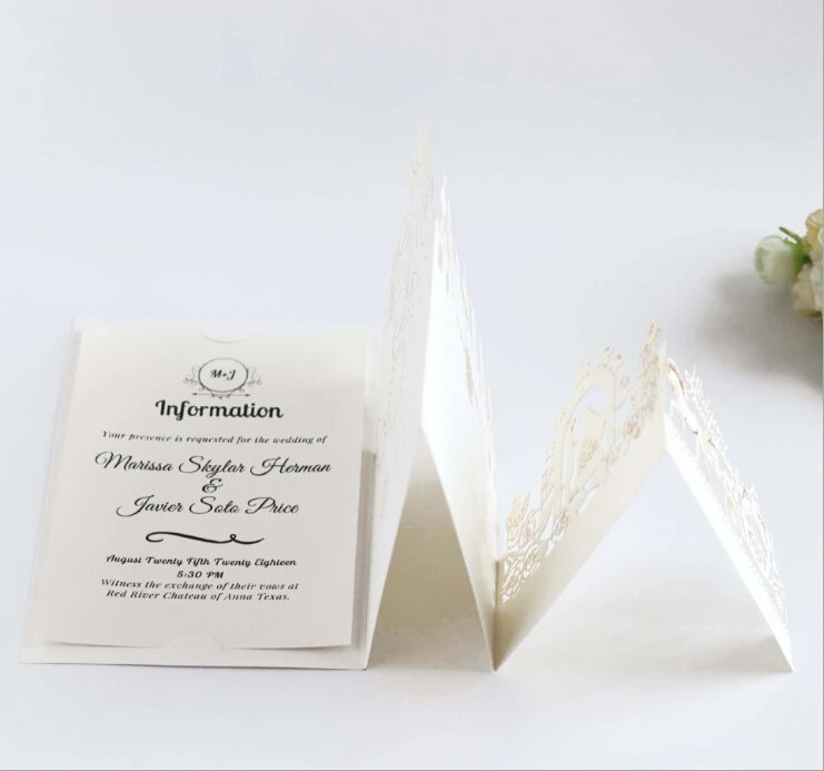 Wedding Invitations Laser Cut Card Bride and Groom Castle Wedding Favors Gifts for Guests Wedding Greeting Card Supply