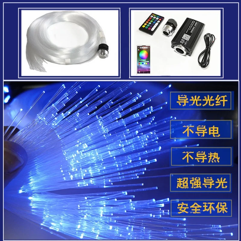 car Starry sky optical fiber lighting 16W RGBW LED fiber optic light engine kit+0.75mm fiber optic 500pcs 3meter long