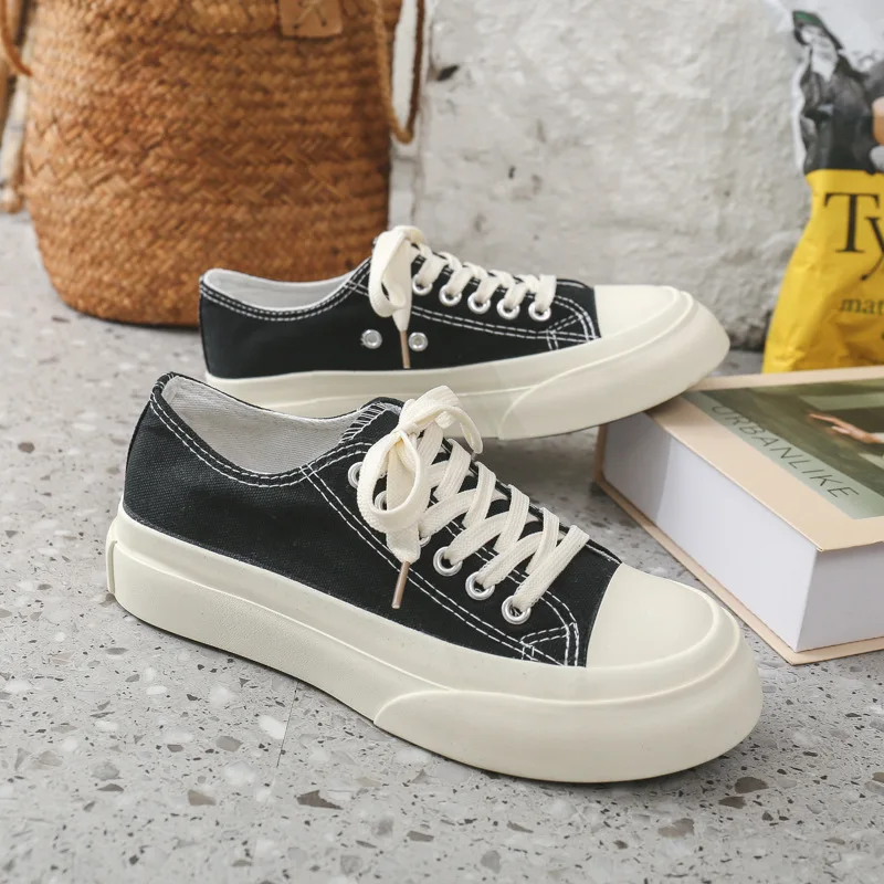 New classic all-match men low cut vulcanized flat casual canvas shoes