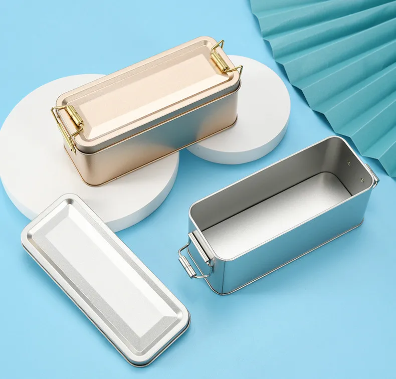 Outdoor Food Container Storage Box Rectangle Lockable Adult Aluminum Metal Box Custom Cakes Coffee Lunch Box