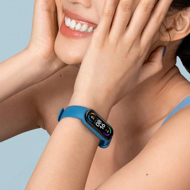 Оригинальные Смарт-часы Xiaomi Band 6 с онлайн-режимом температуры для музыки браслет M6 Redmi Mi Huawei