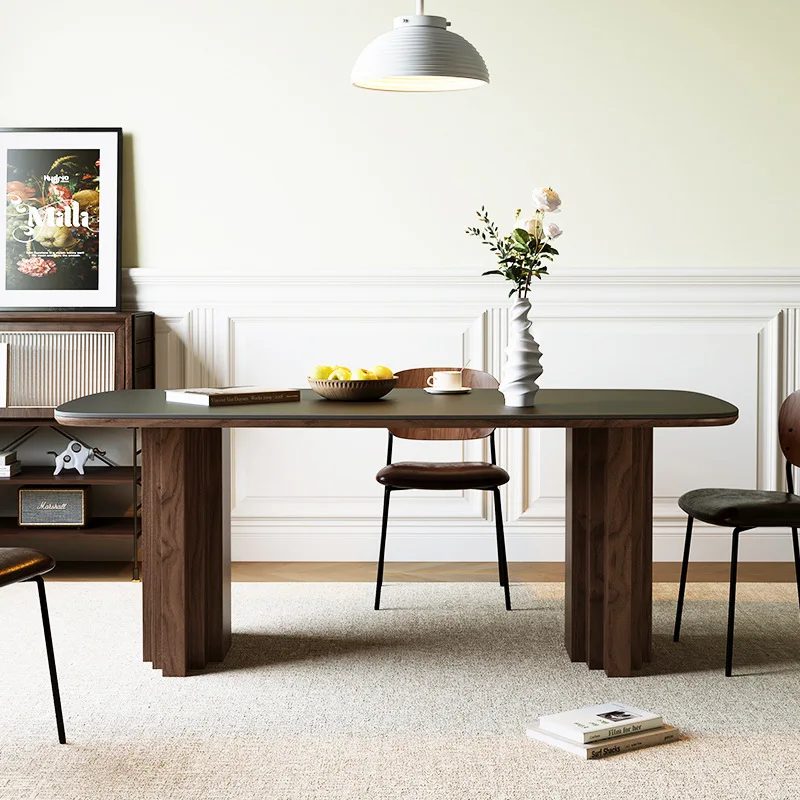 Modern 6 Person Dining Table Set Marble Glass Kitchen Table and Chairs, Dining Table Sets