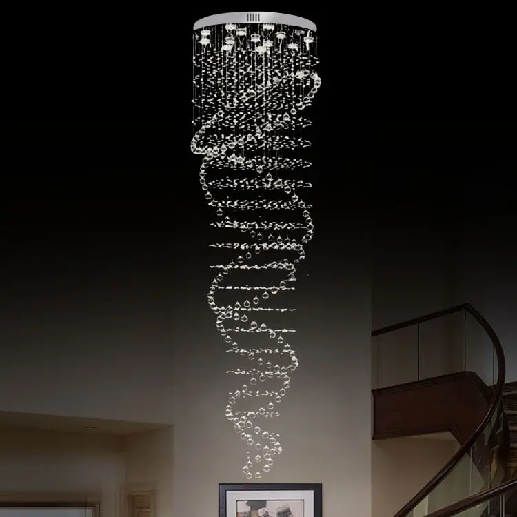 Staircase Crystal Chandelier Lighting Double Spiral Crystal Ceiling Lamp Living Room Bedroom Hanging chandelier