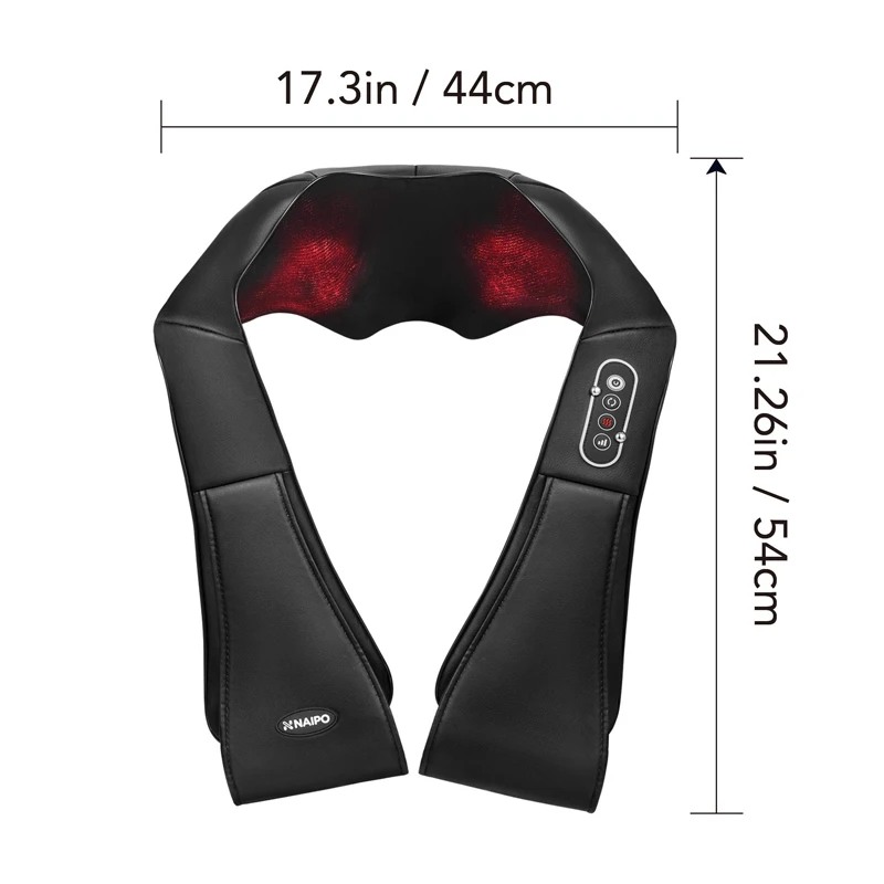 Глубокое разминание, 3 скорости, обезболивающее устройство, тепловой массажер для плеч, ног, всего тела, подушек для мышц, массажер для шеи.