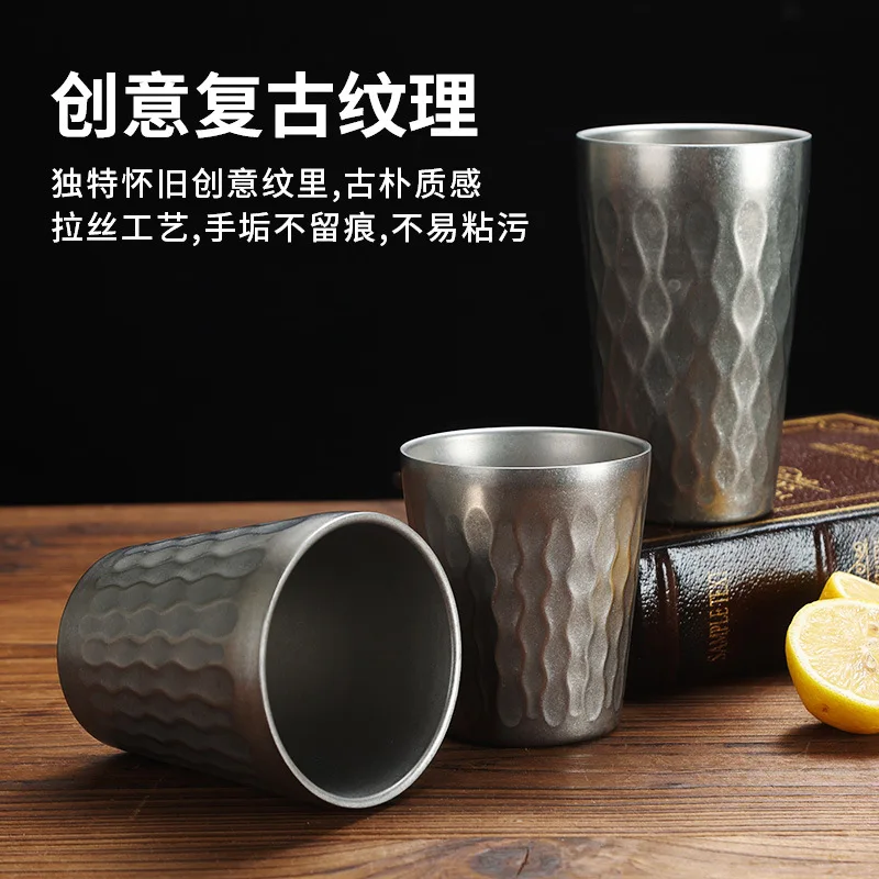 Stainless Steel Cocktail Water Beer Hot Drink Coffee Dual Wall Layer Whiskey Shot Glasses