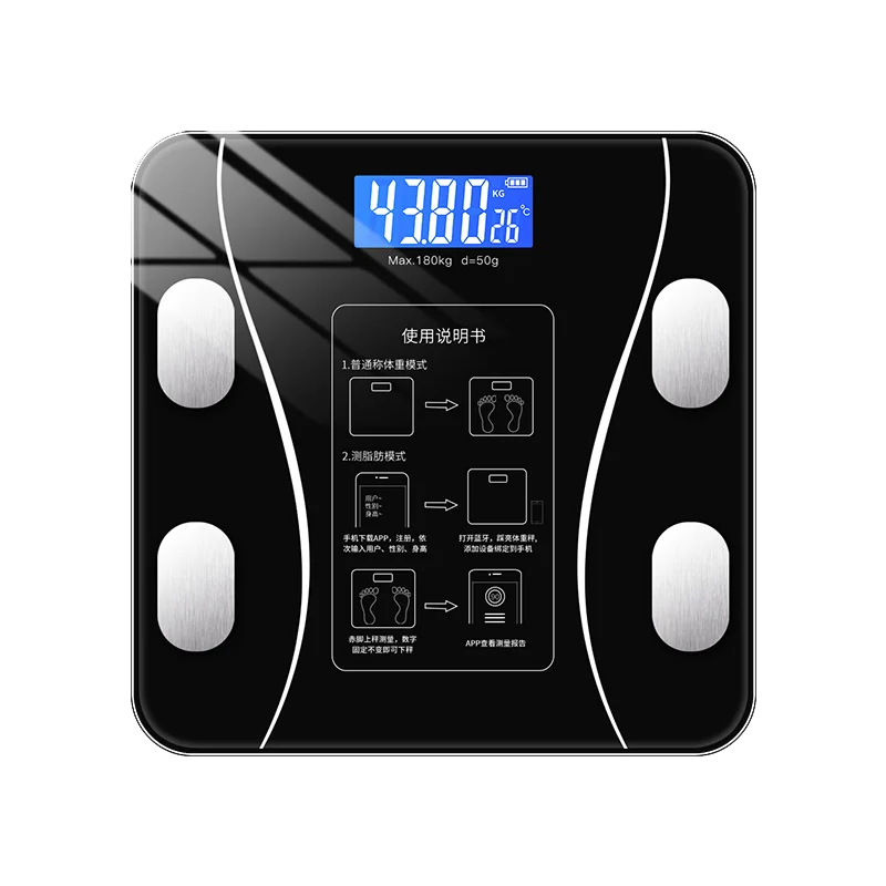 180 кг стеклянный умный дом, электронные цифровые весы для пола, весы для ванной комнаты