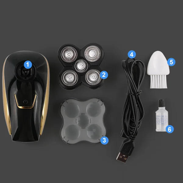 
Electric Shaver Triple Floating Blade Heads Wet-Dry Dual Use Waterproof Shaving Machine Electric Shaver Rechargable 