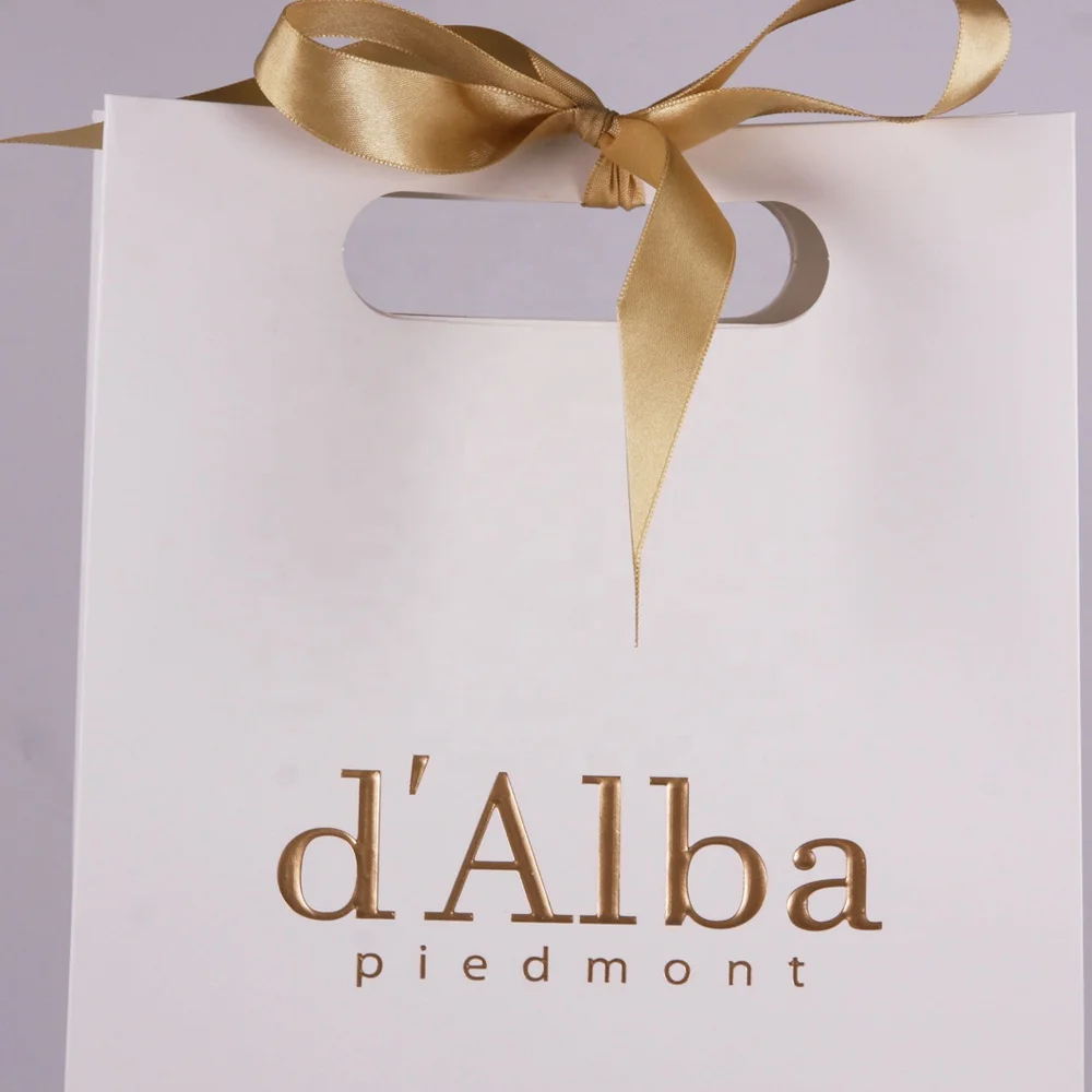 Custom Printed Heavy Duty Reinforced Die Cut Handle paper gift bag with Logo