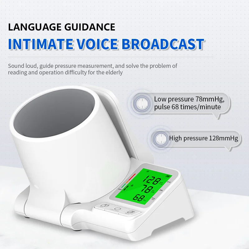 Upper Arm Blood Pressure Monitor with One-Touch Operation and Large Cuff