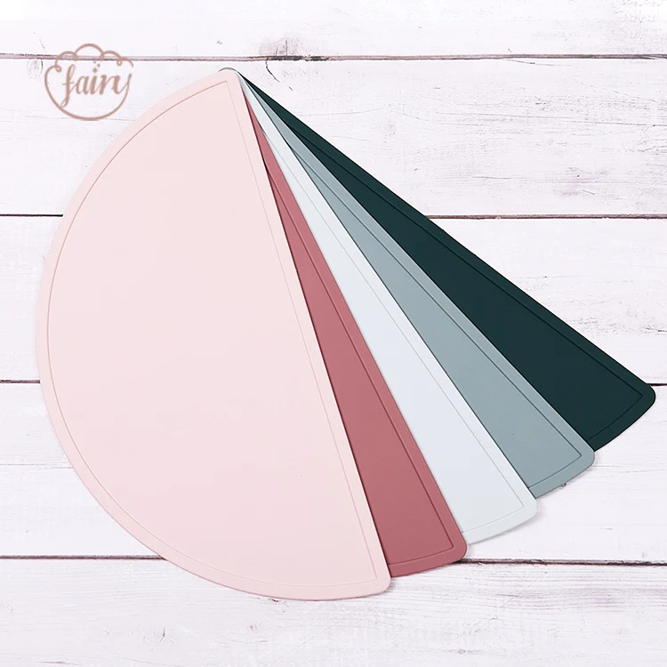 Custom BPA Free Standard Washable Silicone Baby Table Mat Custom Printed Silicone Placemats