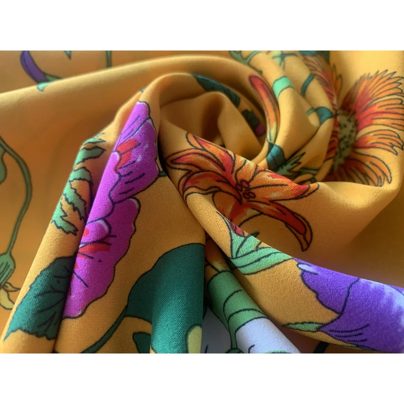 wholesale Fabrics 75d untwisted four-sided stretch chiffon flat screen printing  fabric by the yard for dresses