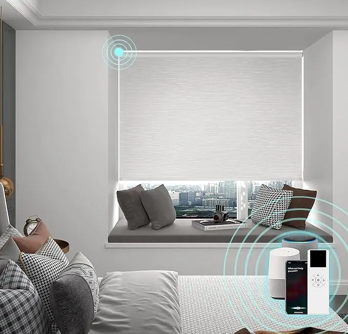 Customized Blackout Wifi Control Shades Dual Tuya Zigbee Electric Motor Window Motorized Day And Night Roller Blinds