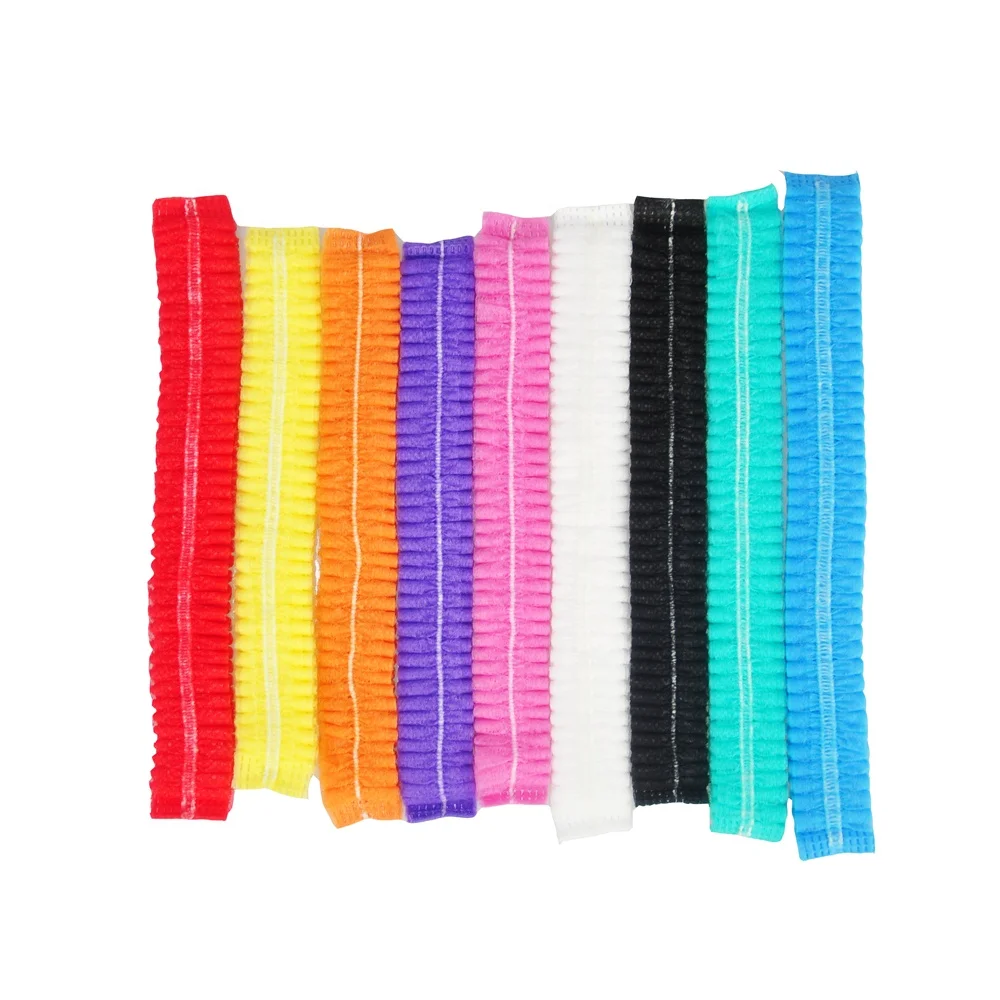 Disposable Medical Non woven strip cap bouffant head cover Hair Net surgical Mob Cap