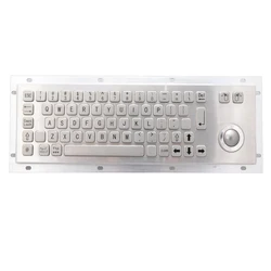 Industrial new design backlit industrial metal keyboard with trackball