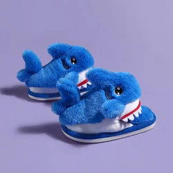 Cartoon Shark Funny Shoes Girls Lovely Indoor Slippers Ladies Home Shoes 2023 Fashion Plush Warm Slippers Women Winter Shoes