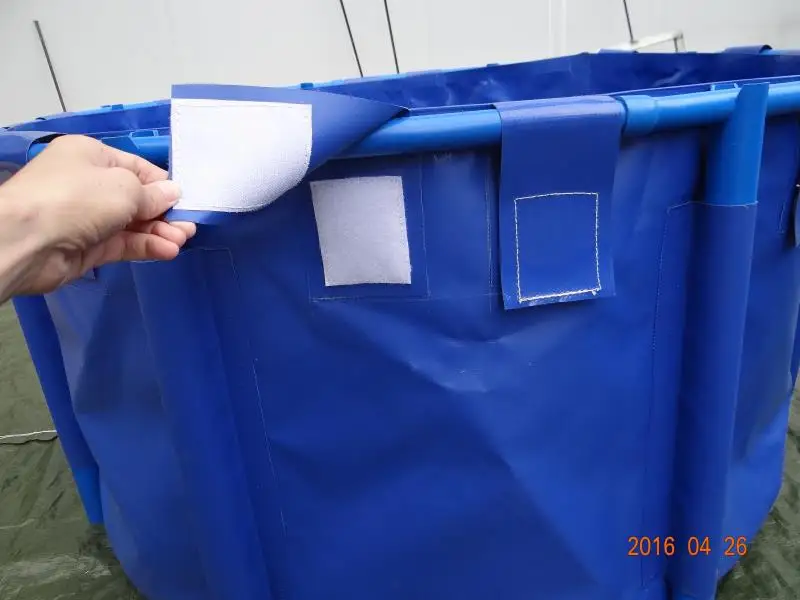 Синий 500-2000L Heavy Duty Складная biofloc складной Средний аквариум для рыбок бак брезент для рыбы рыбной фермы