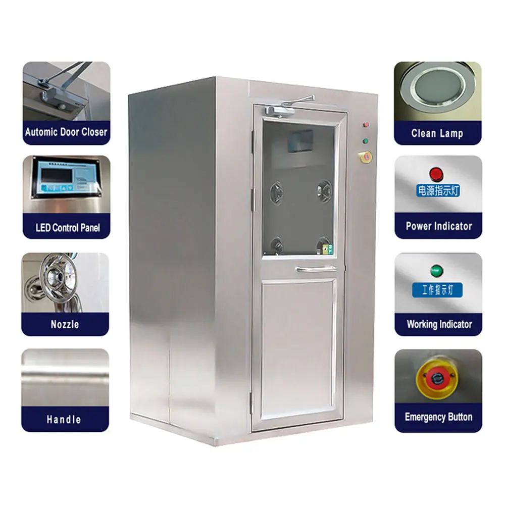 New Intelligent Control Double Stainless Steel air Shower Room