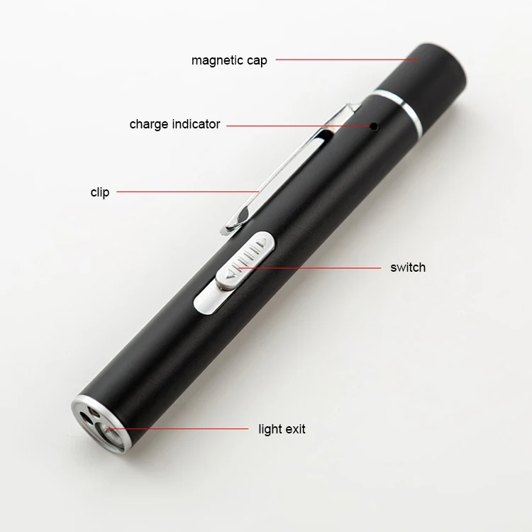 3 in 1 edc laser 395nm uv purple mini slim small dentist doctor medical light usb rechargeable flashlight torch with pen clip