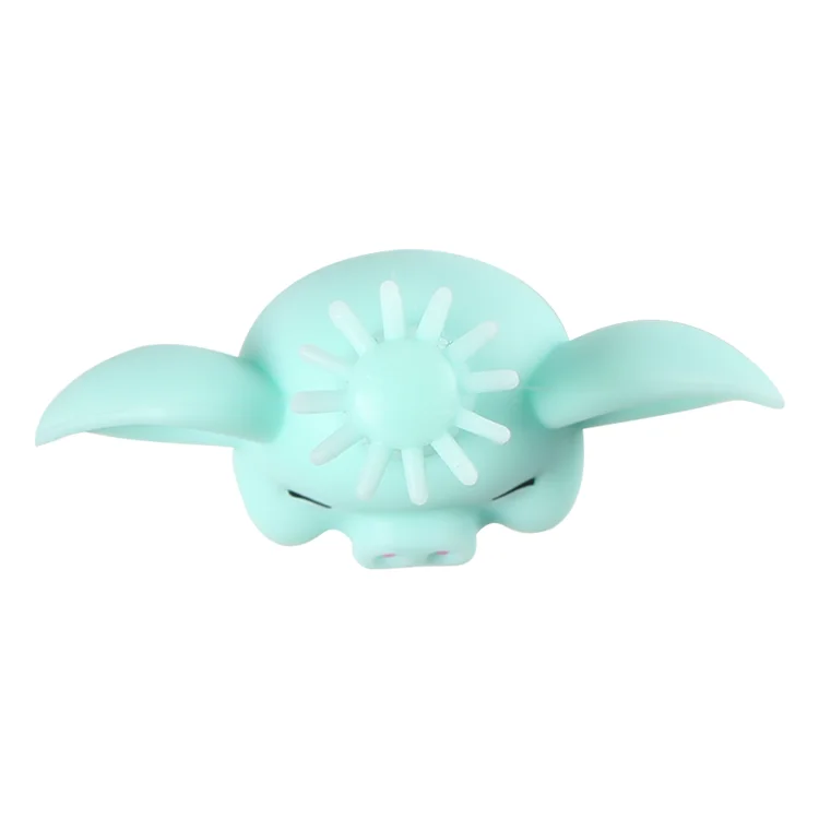 Factory With suction cup grip can be customized baby toothbrush cartoon piggy shape silicone toothbrush baby