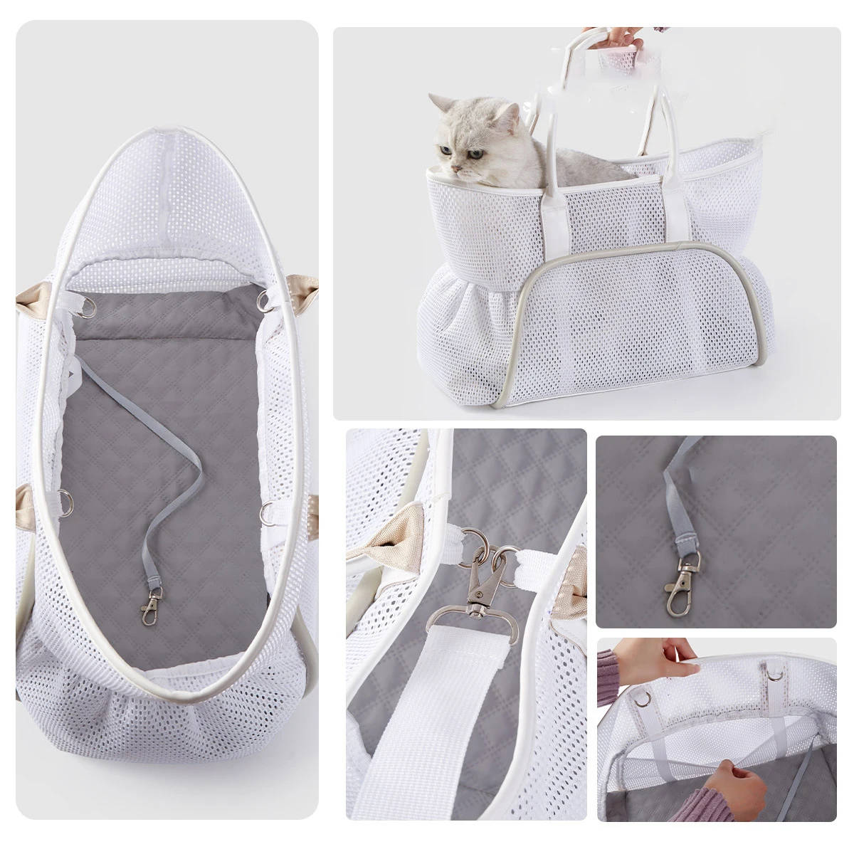 Outdoor Travel Portable Breathable Mesh Pet Carrier Bag Large Capacity Multifunctional Soft Cat Bags