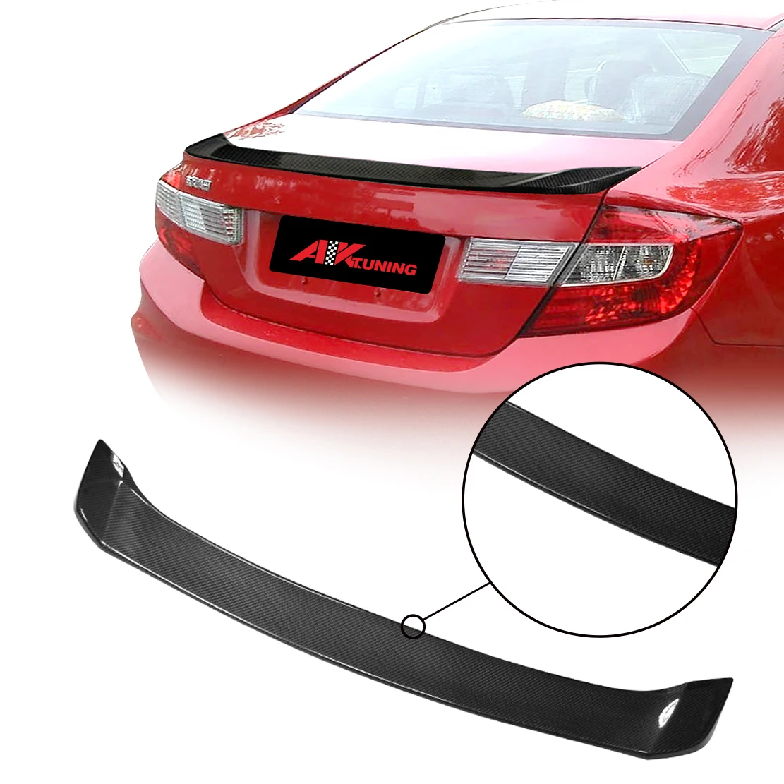 carbon fiber rear spoiler bumper  for honda civic 2012  lip   auto body kit rear lip bumper  car accessories