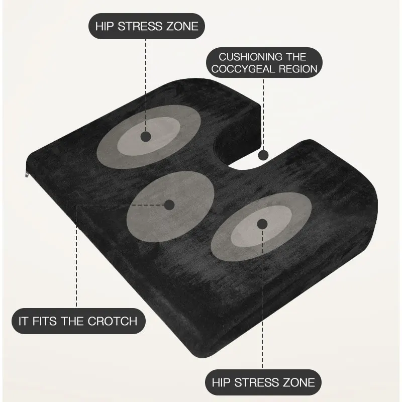 Car Seat Cushion Truck Driver Wedge Seat Cushion with Cutout for Coccyx Tailbone Pain Relief