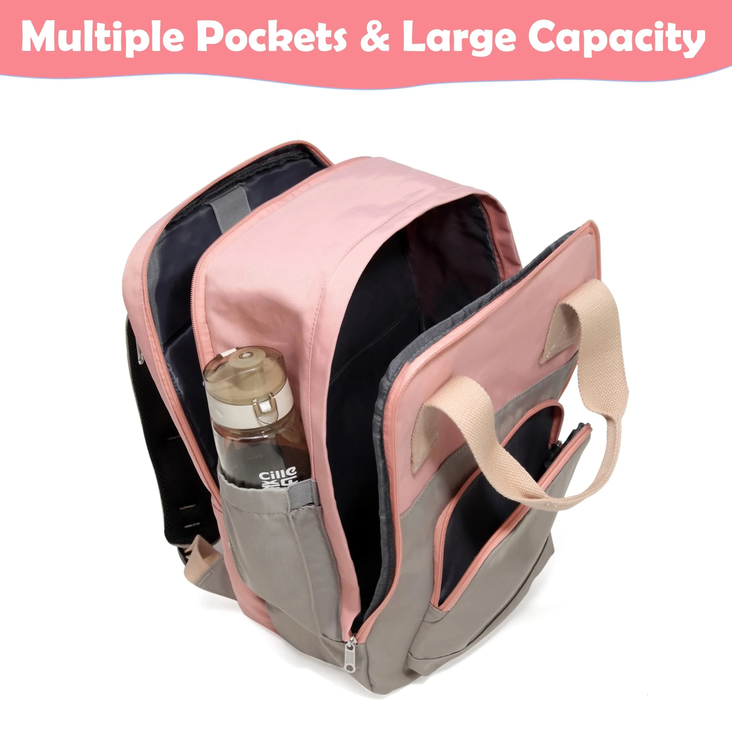 2023 mochilas escolares Fashion Pink laptop back pack Teens School Backpack for Girls High School Bags for teenagers