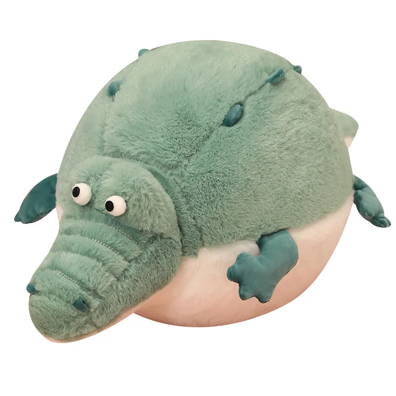 Round body cute plush crocodile stuffed animal soft plush crocodile pillow with fat body for kids