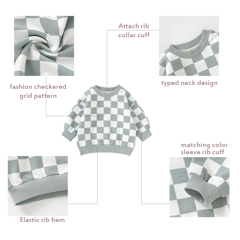 Fast Delivery Plaid Print Long Sleeve Children 2pcs Top And Short Set Baby Girls Clothing Set Baby Clothes Supplier