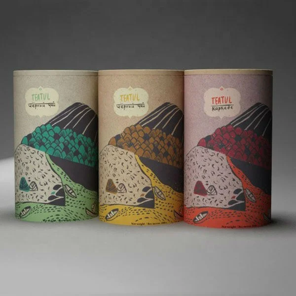 HONGE Food Grade Custom Eco Friendly Cardboard Tube Packaging Paper Box For Coffee And Tea Packaging With Wooden Lid