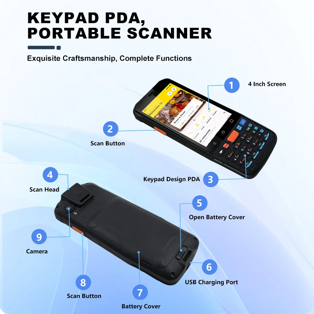 ZCS Z82 Android 11.0 3+32GB Rugged Handheld NFC Pos Terminal Mobile PDA Barcode Scanner