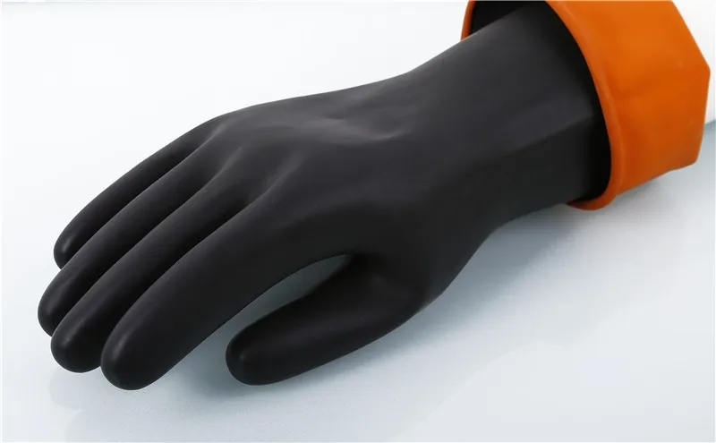 Top Supplier Hot Selling Latex Black Outside Orange Inside Rubber Hand Glove Latex Industrial Safety Work Glove