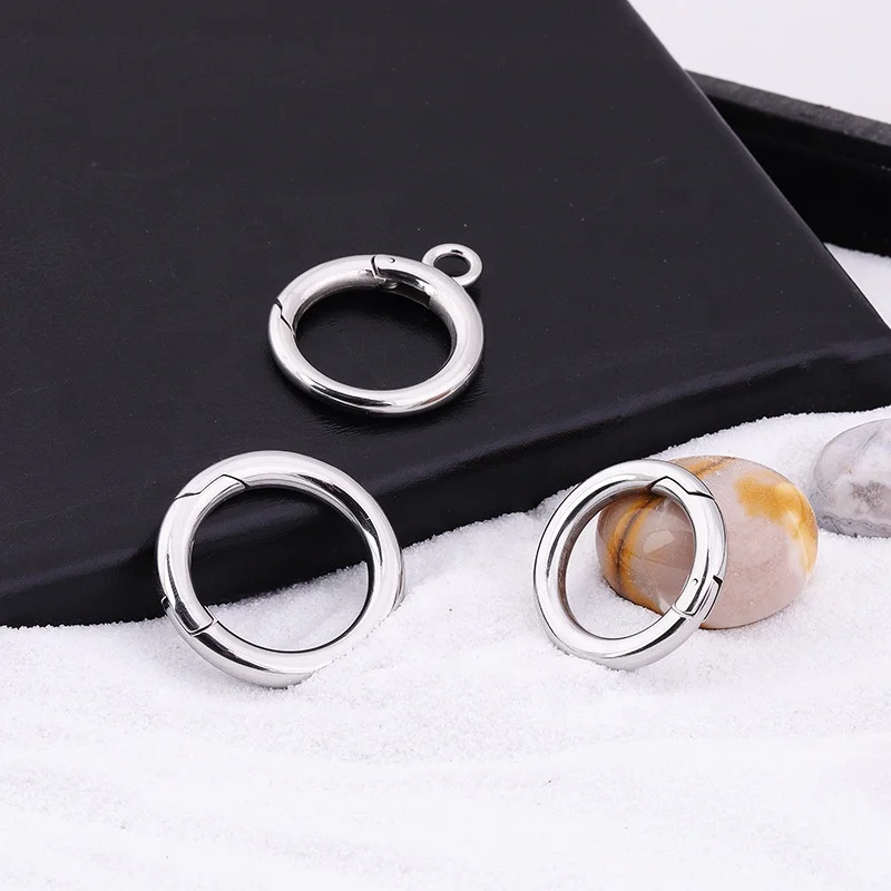 VEROMCA 30/31/35mm High Quality Stainless Steel Round Key Opening Spring Ring Hardware case Clasp