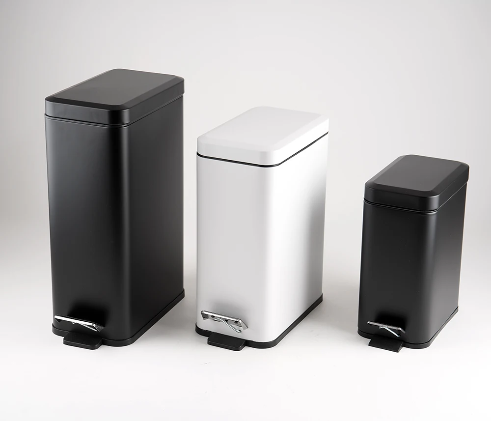 Step Trash Can 10 Liter 2.6 Gallon Slim Design Step-On Trash Can with Strong Pedal, Steel Rectangular Garbage Can