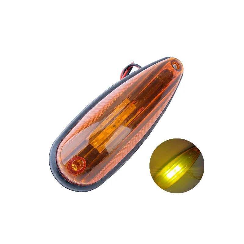 4pcs/set 12 24v amber led side flashing marker lights for truck trailer