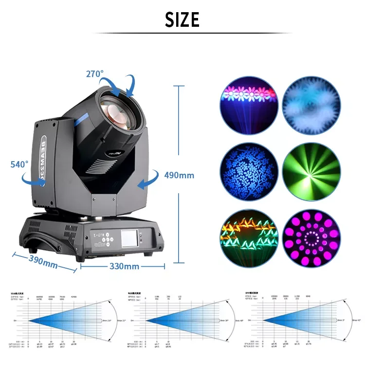 moving head beam spot light for wedding stage lighting with remote control dj party