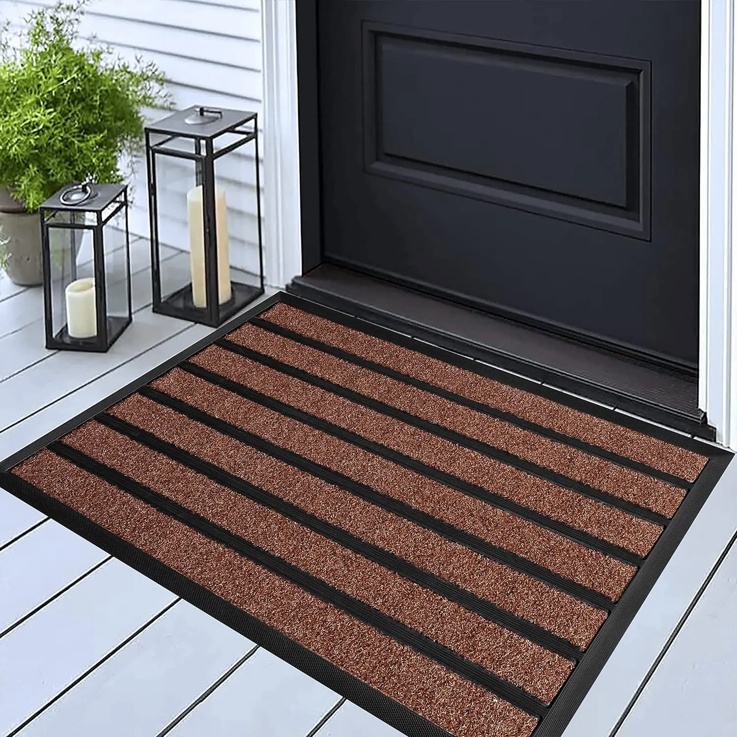 Door Mat Indoor Outdoor Welcome carpet for Entrance Low Profile Floor Mat Home Door mats Rubber Doormat Non Slip Rugs