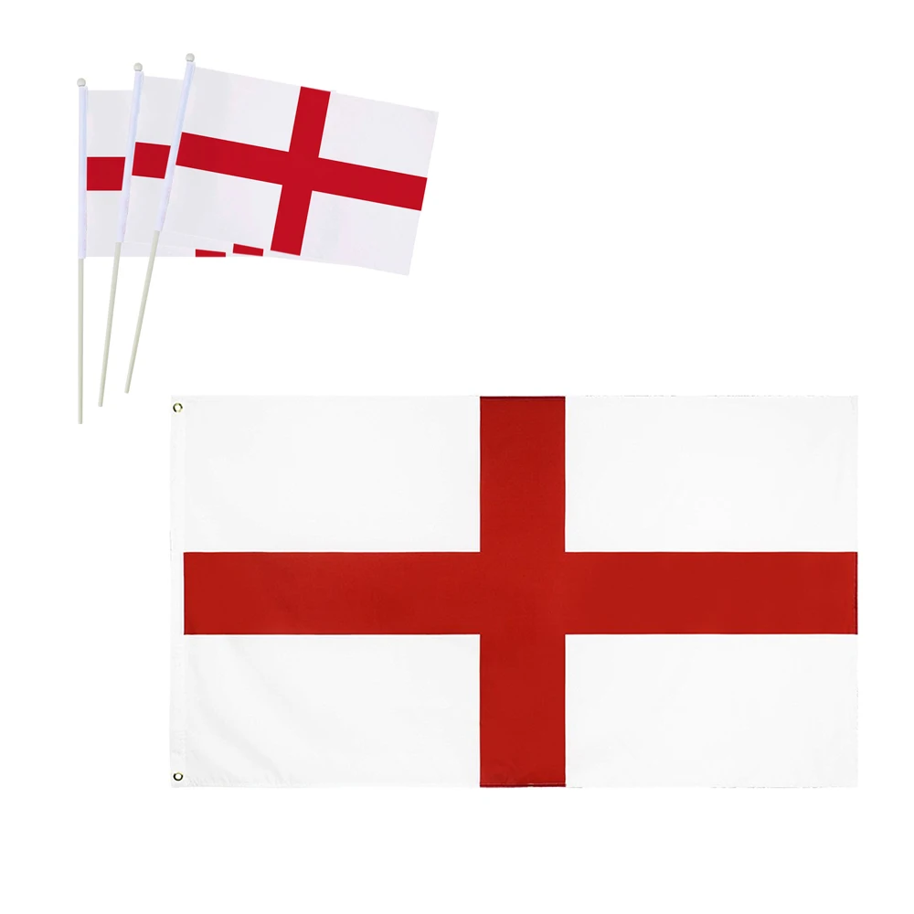 Wholesale Printed Polyester 90x150cm Country White flag Red Cross 3x5 Ft England Country National Flag